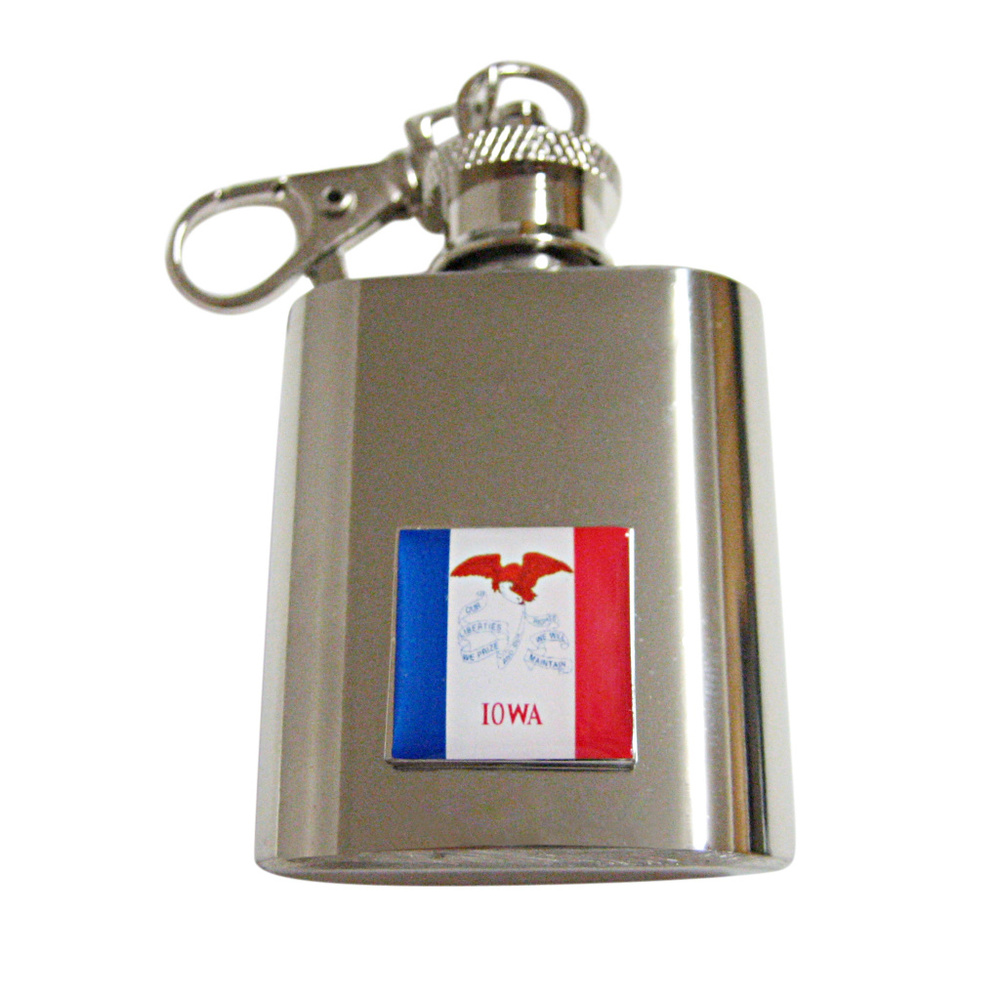 Iowa State Flag Pendant Keychain Flask - image 1